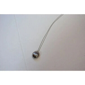 Vtg Banded Stone Pendant Brooch